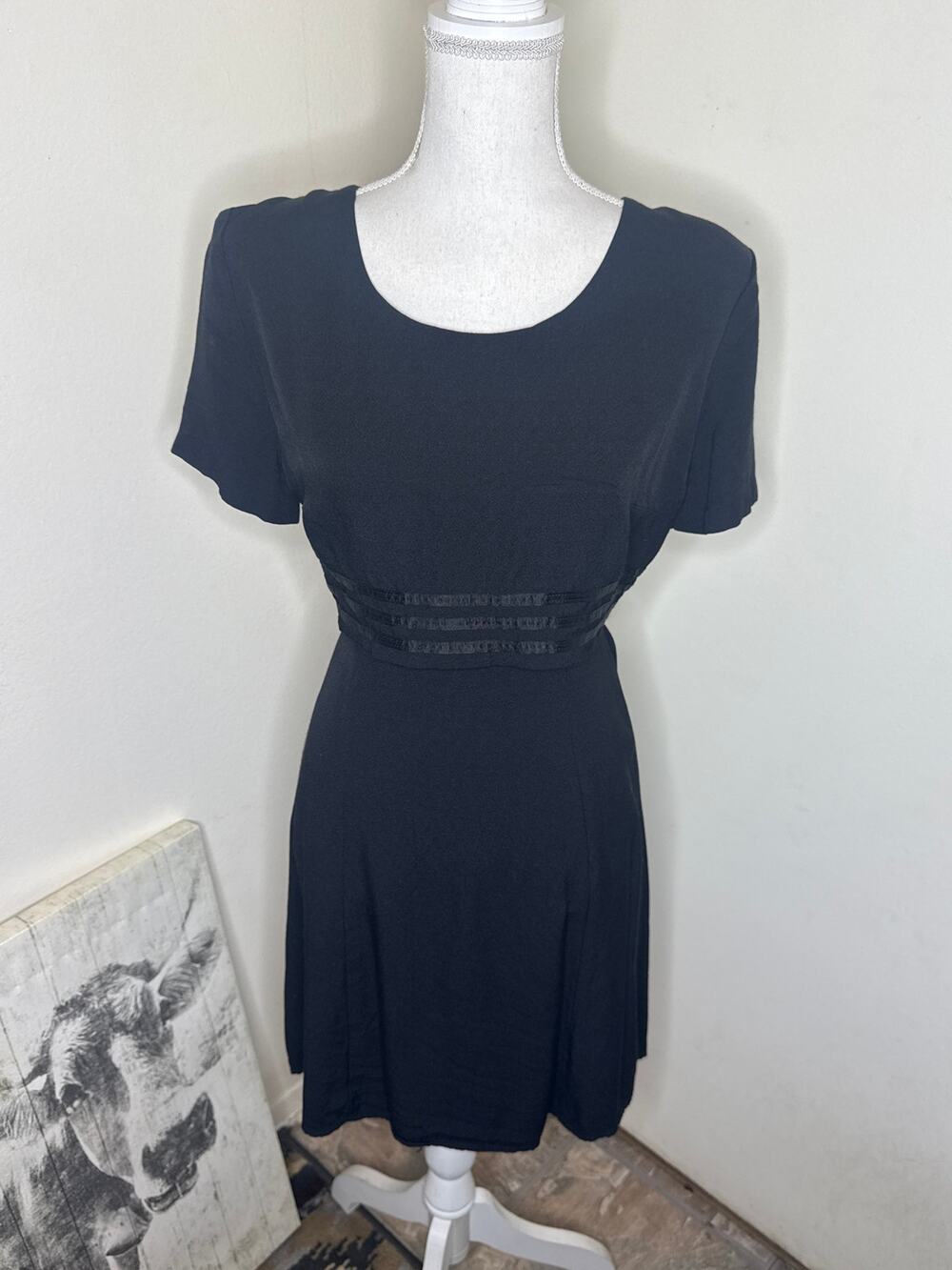 Vintage 90s Byer Studio California Black Mini Dress - Size 10 (Fits Smaller)